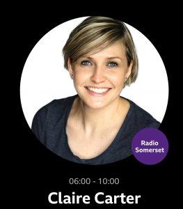BBC Somerset's Breakfast Show presenter Claire Carter